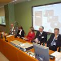 Konferencja I@P 2012  Od lewej: prof. W. Chmielarz, prof. M. Sikorski, prof. M. Pańkowska, prof. E. Ziemba, prof.  W. Szpringer, dr M. Jagodziński.